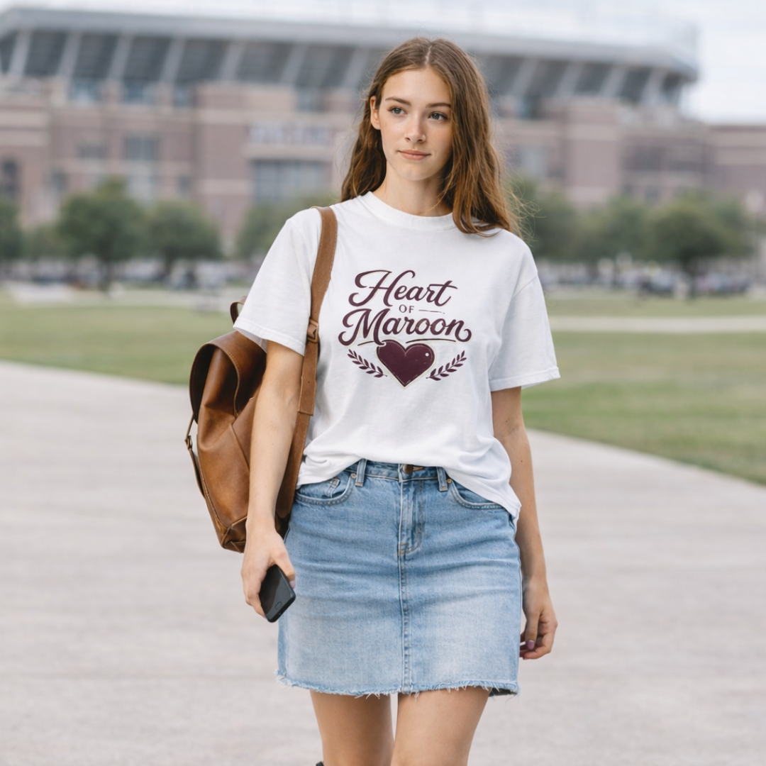 Heart of Maroon garment-dyed heavyweight t-shirt